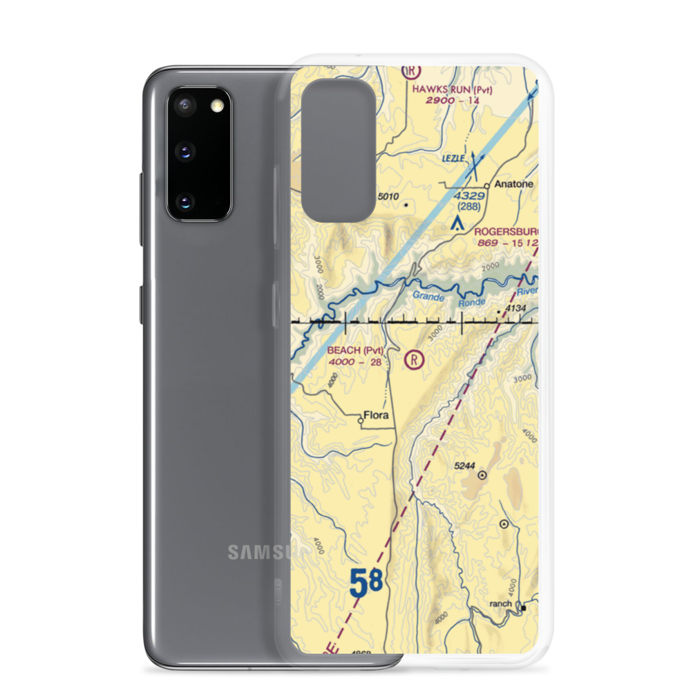 Beach Ranch Airport (OR64) VFR Sectional Samsung Case Samsung Galaxy S20 model shown