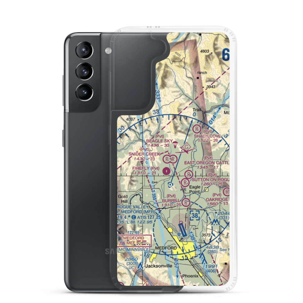 Beagle Sky Ranch Airport (OR96) VFR Sectional Samsung Case Samsung Galaxy S21 model shown
