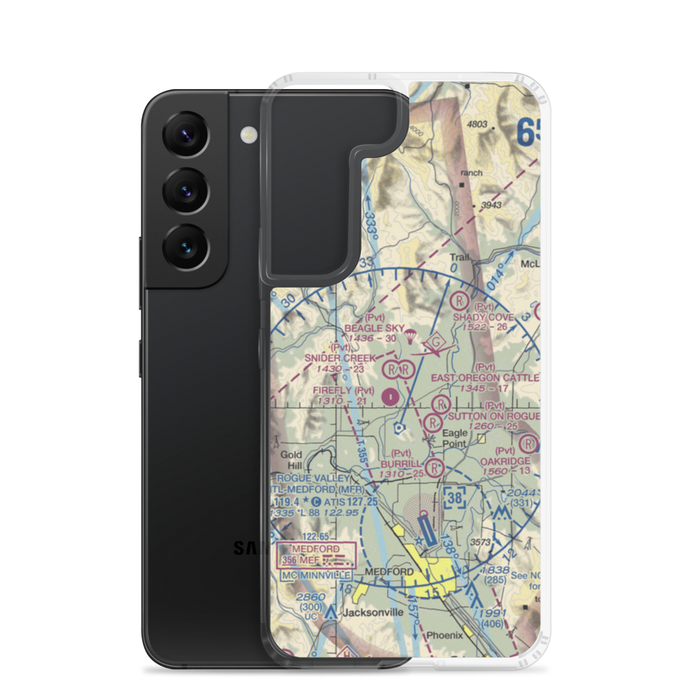 Beagle Sky Ranch Airport (OR96) VFR Sectional Samsung Case Samsung Galaxy S22 model shown