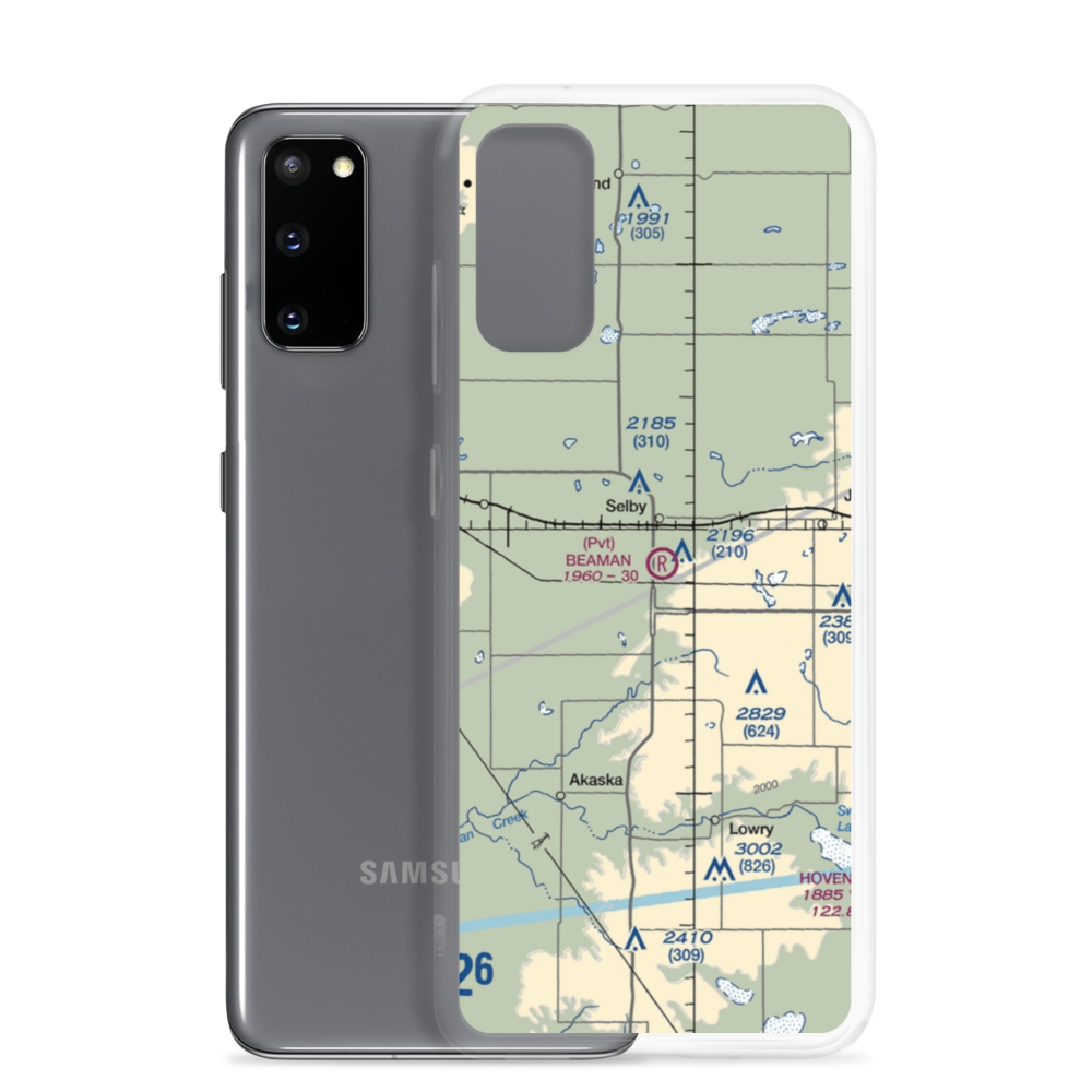 Beaman Airport (9SD7) VFR Sectional Samsung Case Samsung Galaxy S20 model shown
