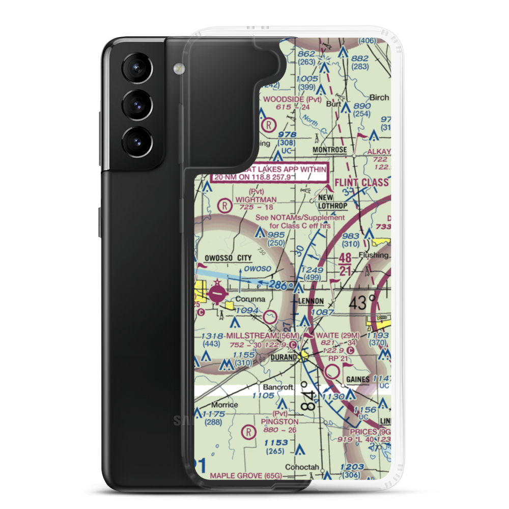 Bean Blossom Airport (6B3) VFR Sectional Samsung Case Samsung Galaxy S21 Plus model shown
