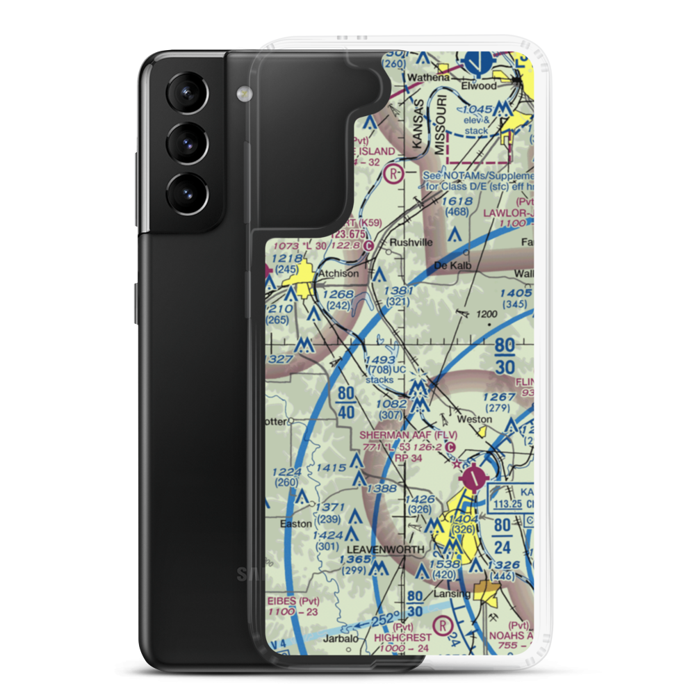Bean Lake Airport (8MO7) VFR Sectional Samsung Case Samsung Galaxy S21 Plus model shown