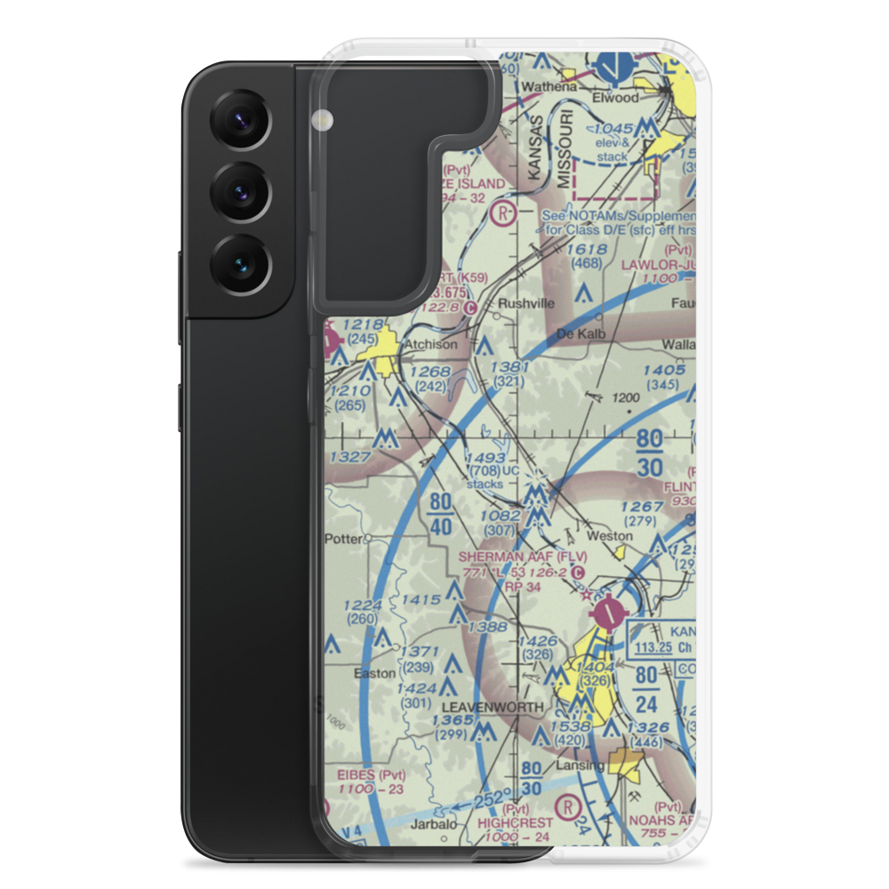 Bean Lake Airport (8MO7) VFR Sectional Samsung Case Samsung Galaxy S22 Plus model shown