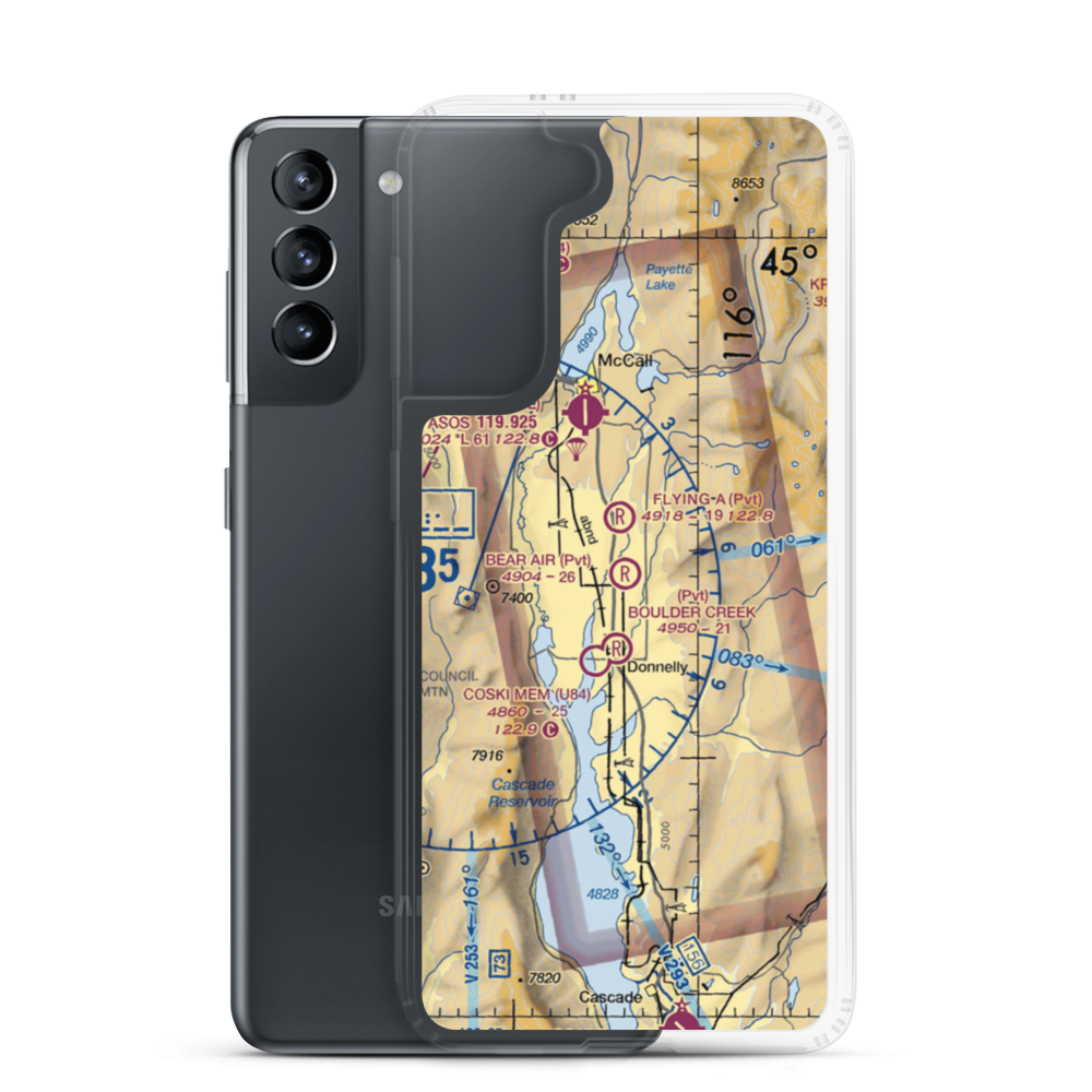 Bear Air Airport (ID96) VFR Sectional Samsung Case Samsung Galaxy S21 model shown