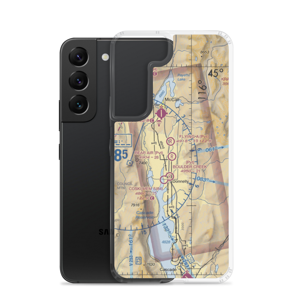 Bear Air Airport (ID96) VFR Sectional Samsung Case Samsung Galaxy S22 model shown