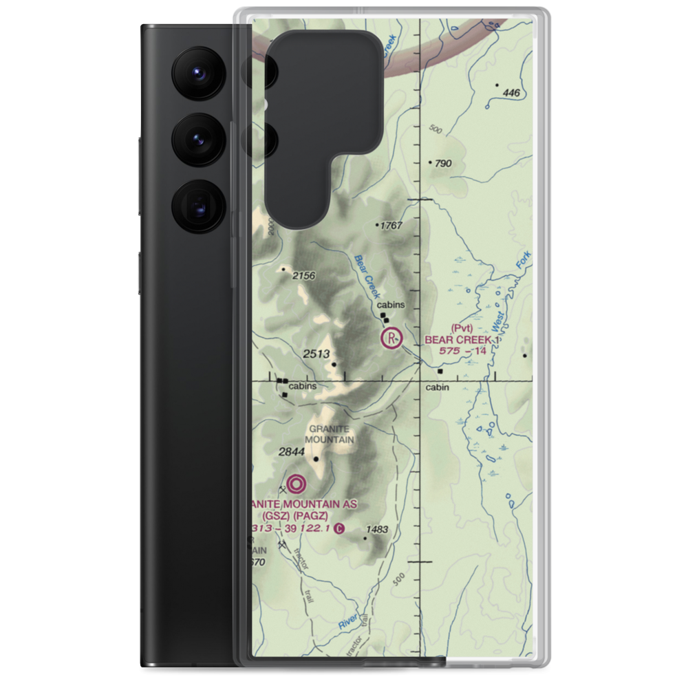 Bear Creek 1 Airport (AK02) VFR Sectional Samsung Case Samsung Galaxy S22 Ultra model shown