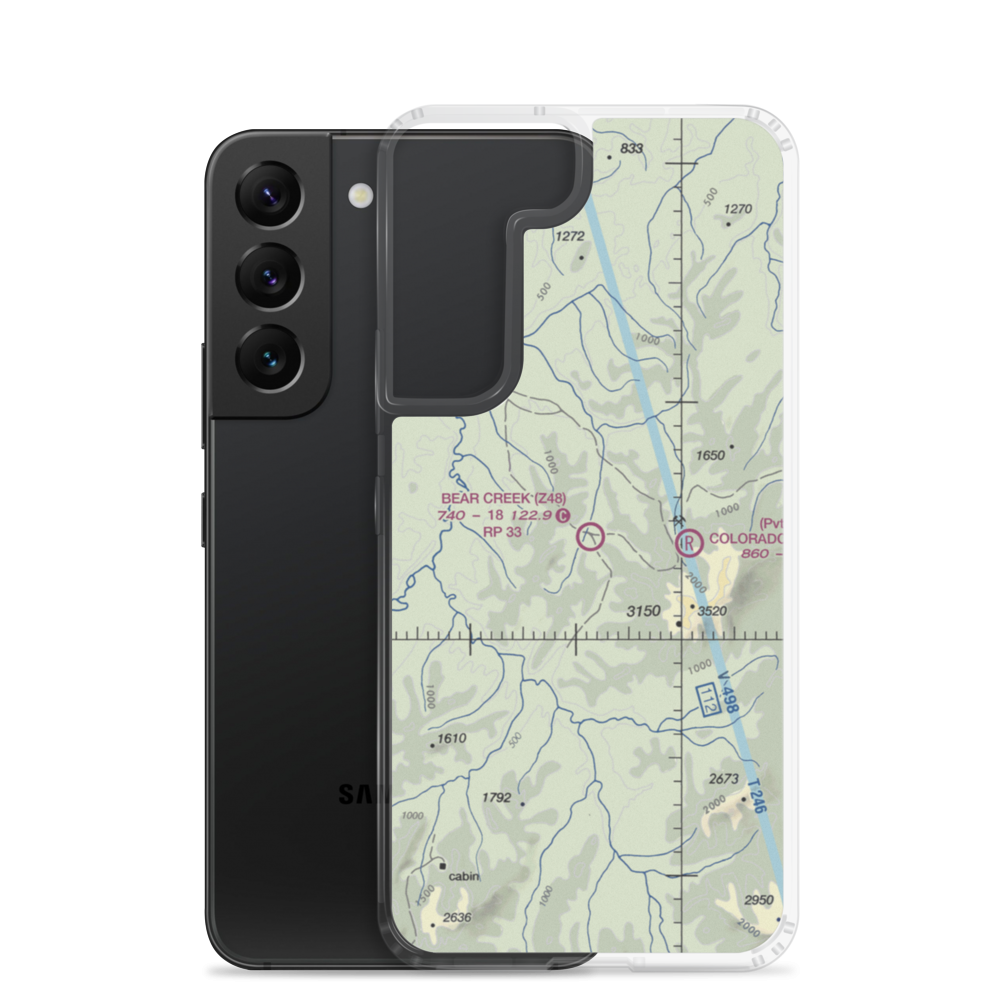 Bear Creek 3 Airport (Z48) VFR Sectional Samsung Case Samsung Galaxy S22 model shown