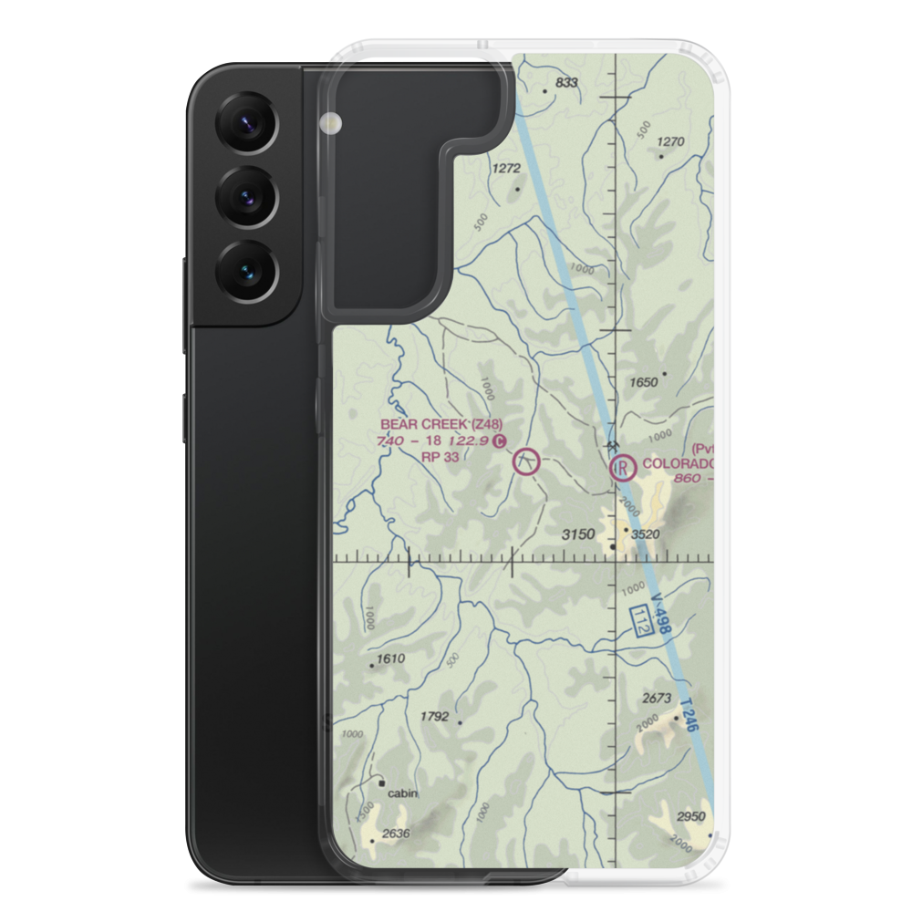 Bear Creek 3 Airport (Z48) VFR Sectional Samsung Case Samsung Galaxy S22 Plus model shown