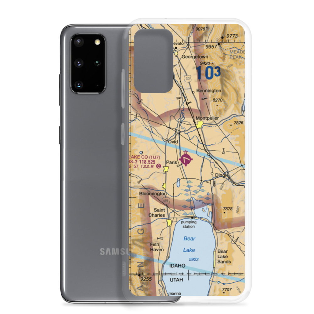 Bear Lake County Airport (1U7) VFR Sectional Samsung Case Samsung Galaxy S20 Plus model shown