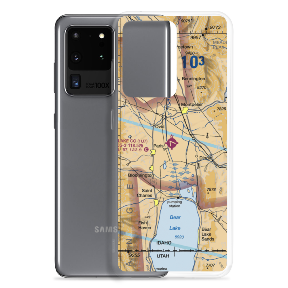 Bear Lake County Airport (1U7) VFR Sectional Samsung Case Samsung Galaxy S20 Ultra model shown