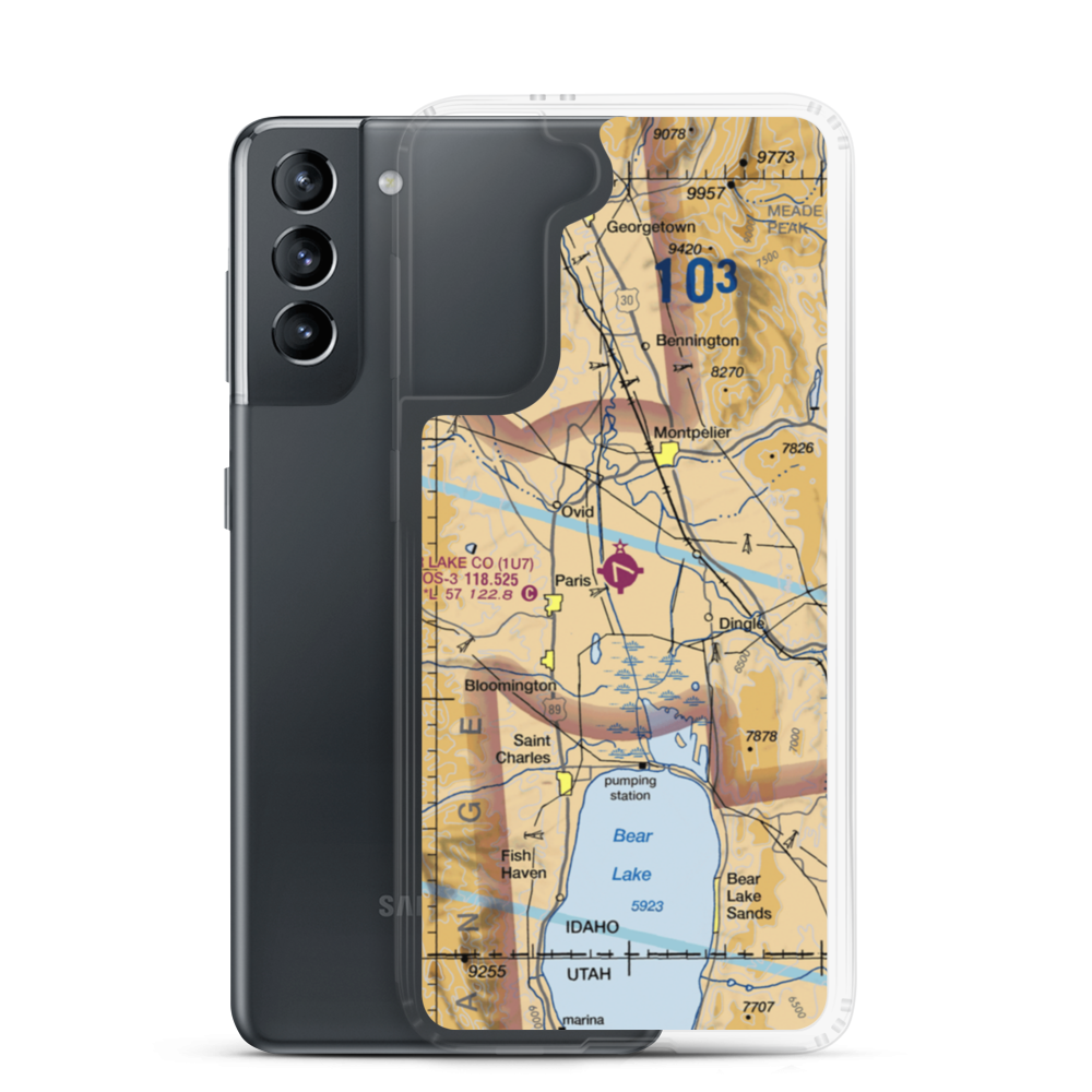 Bear Lake County Airport (1U7) VFR Sectional Samsung Case Samsung Galaxy S21 model shown