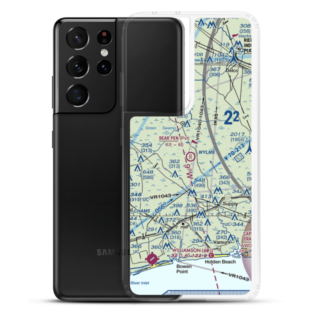 Bear Pen Airport (NC43) VFR Sectional Samsung Case Samsung Galaxy S21 Ultra model shown