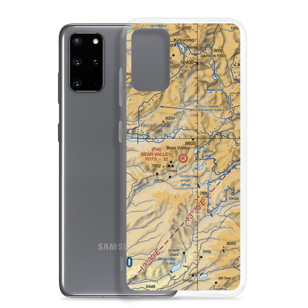 Bear Valley STOLport (73CA) VFR Sectional Samsung Case Samsung Galaxy S20 Plus model shown