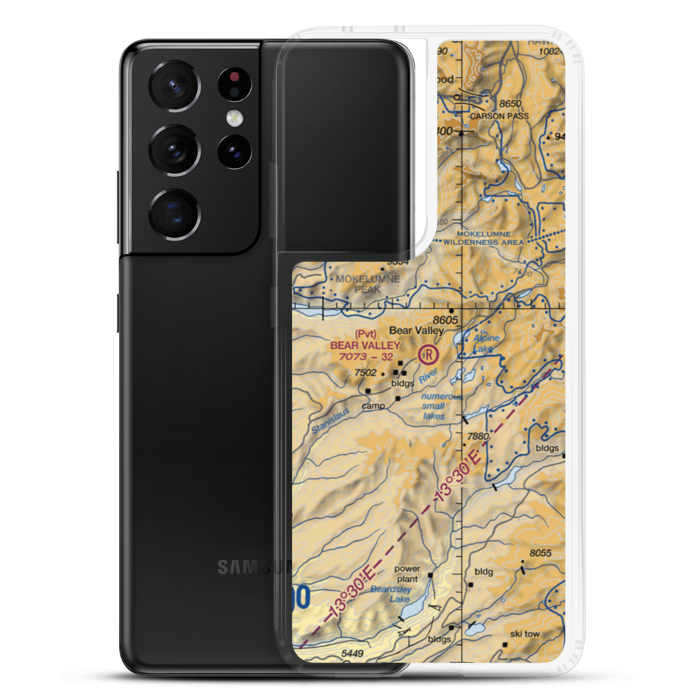 Bear Valley STOLport (73CA) VFR Sectional Samsung Case Samsung Galaxy S21 Ultra model shown