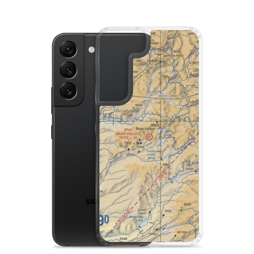 Bear Valley STOLport (73CA) VFR Sectional Samsung Case Samsung Galaxy S22 model shown