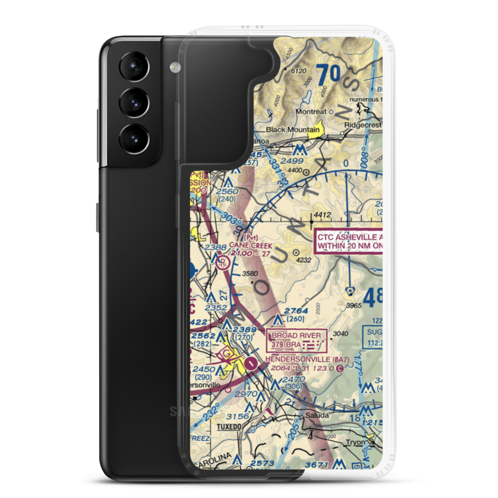 Bearwallow Farm Airport (0NC1) VFR Sectional Samsung Case Samsung Galaxy S21 Plus model shown