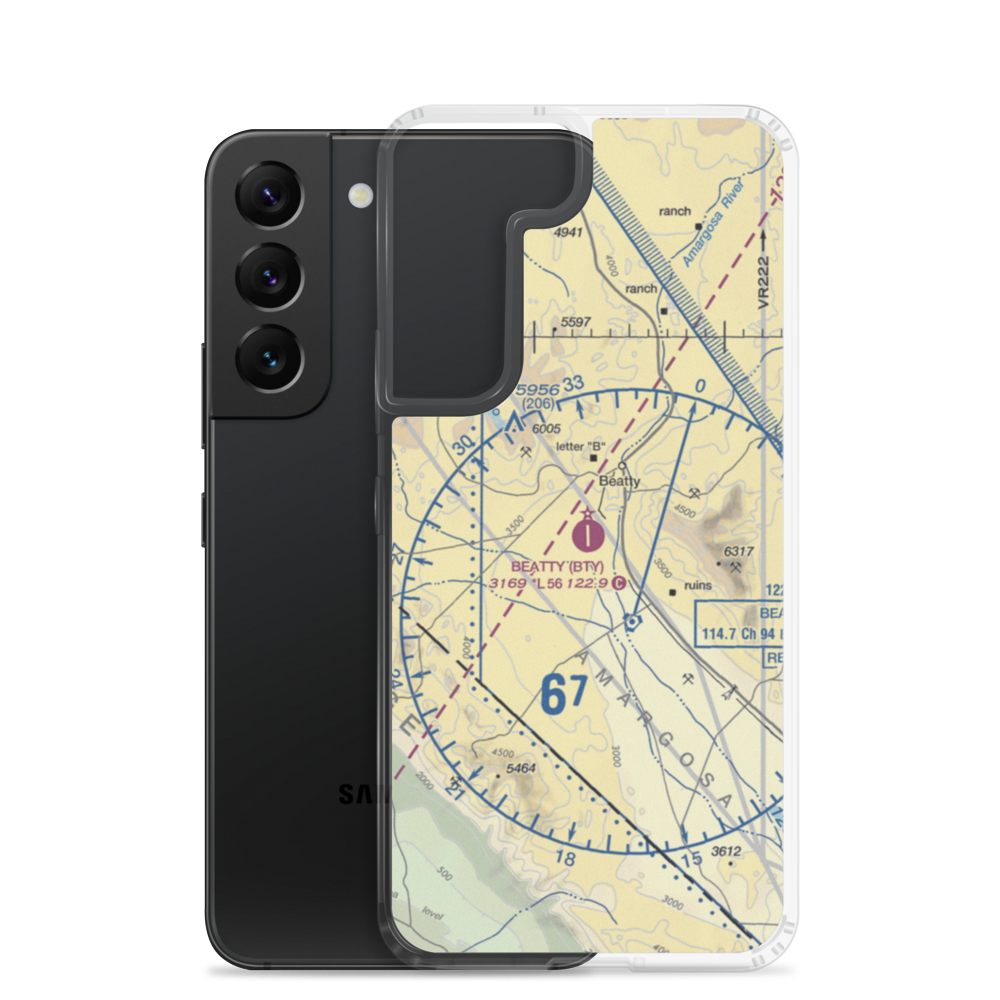 Beatty Airport (BTY) VFR Sectional Samsung Case Samsung Galaxy S22 model shown