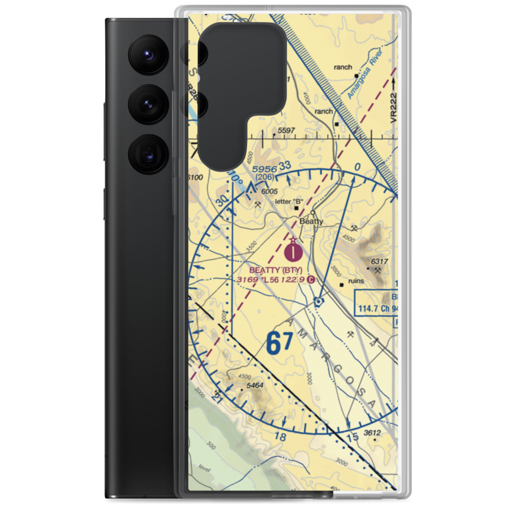 Beatty Airport (BTY) VFR Sectional Samsung Case Samsung Galaxy S22 Ultra model shown