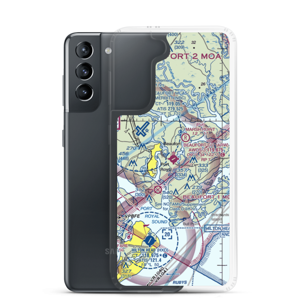 Beaufort County Airport (ARW) VFR Sectional Samsung Case Samsung Galaxy S21 model shown