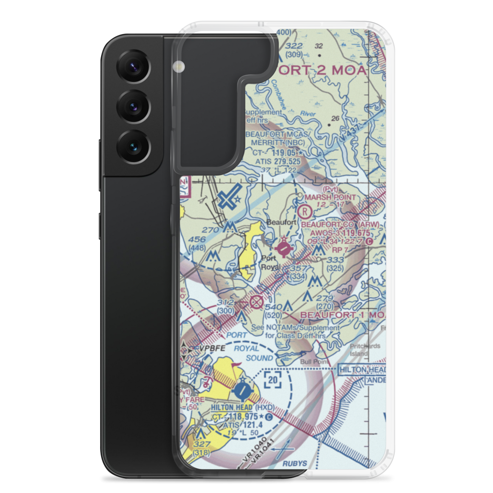 Beaufort County Airport (ARW) VFR Sectional Samsung Case Samsung Galaxy S22 Plus model shown
