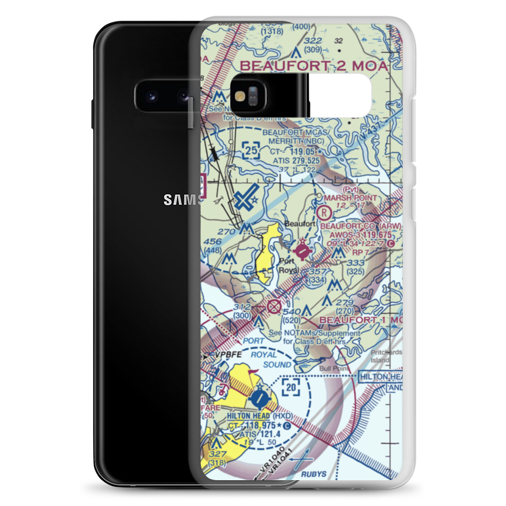 Beaufort County Airport (ARW) VFR Sectional Samsung Case Samsung Galaxy S10+ model shown