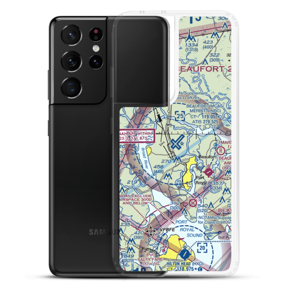 Beaufort MCAS - Merritt Field (NBC) VFR Sectional Samsung Case Samsung Galaxy S21 Ultra model shown