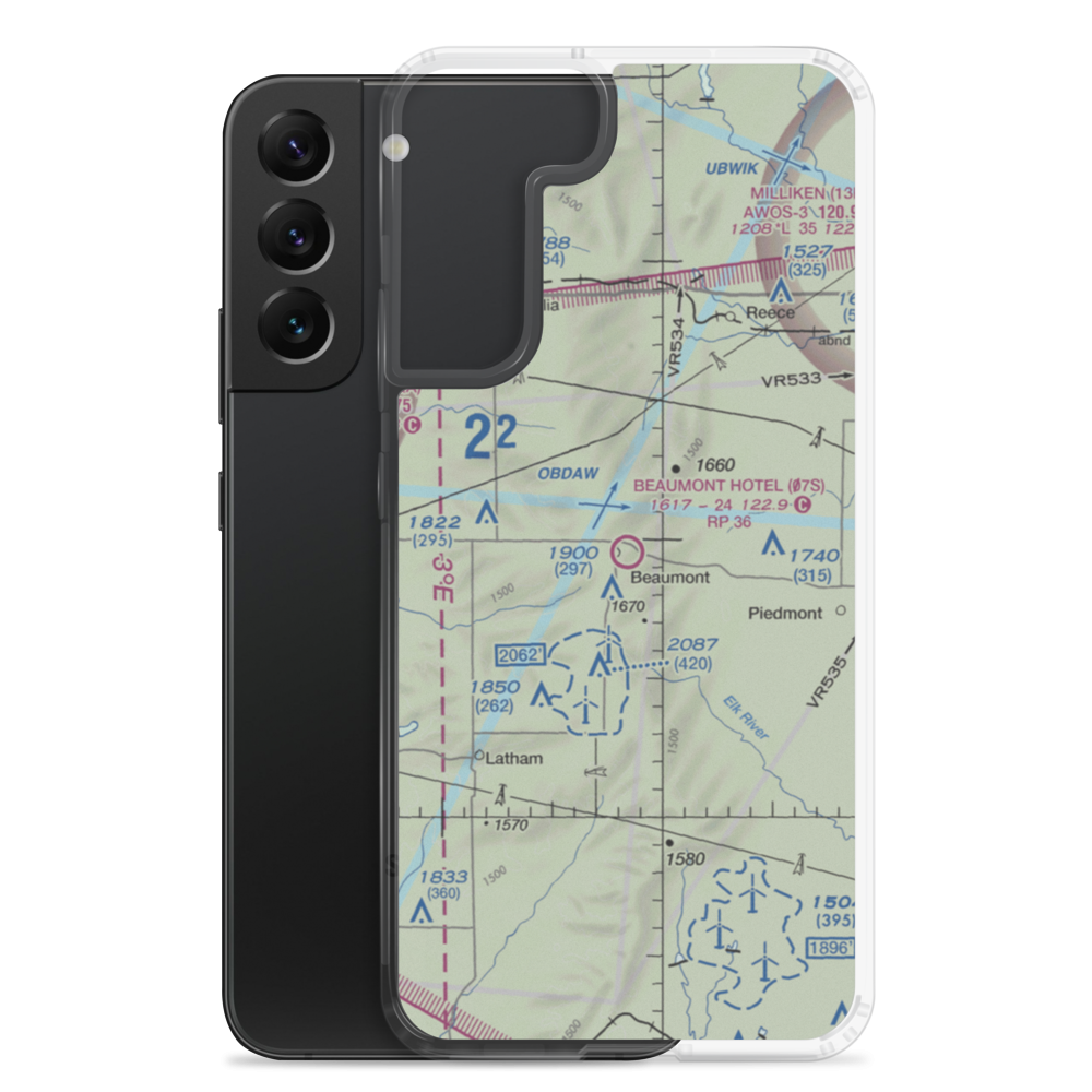 Beaumont Hotel Airport (07S) VFR Sectional Samsung Case Samsung Galaxy S22 Plus model shown