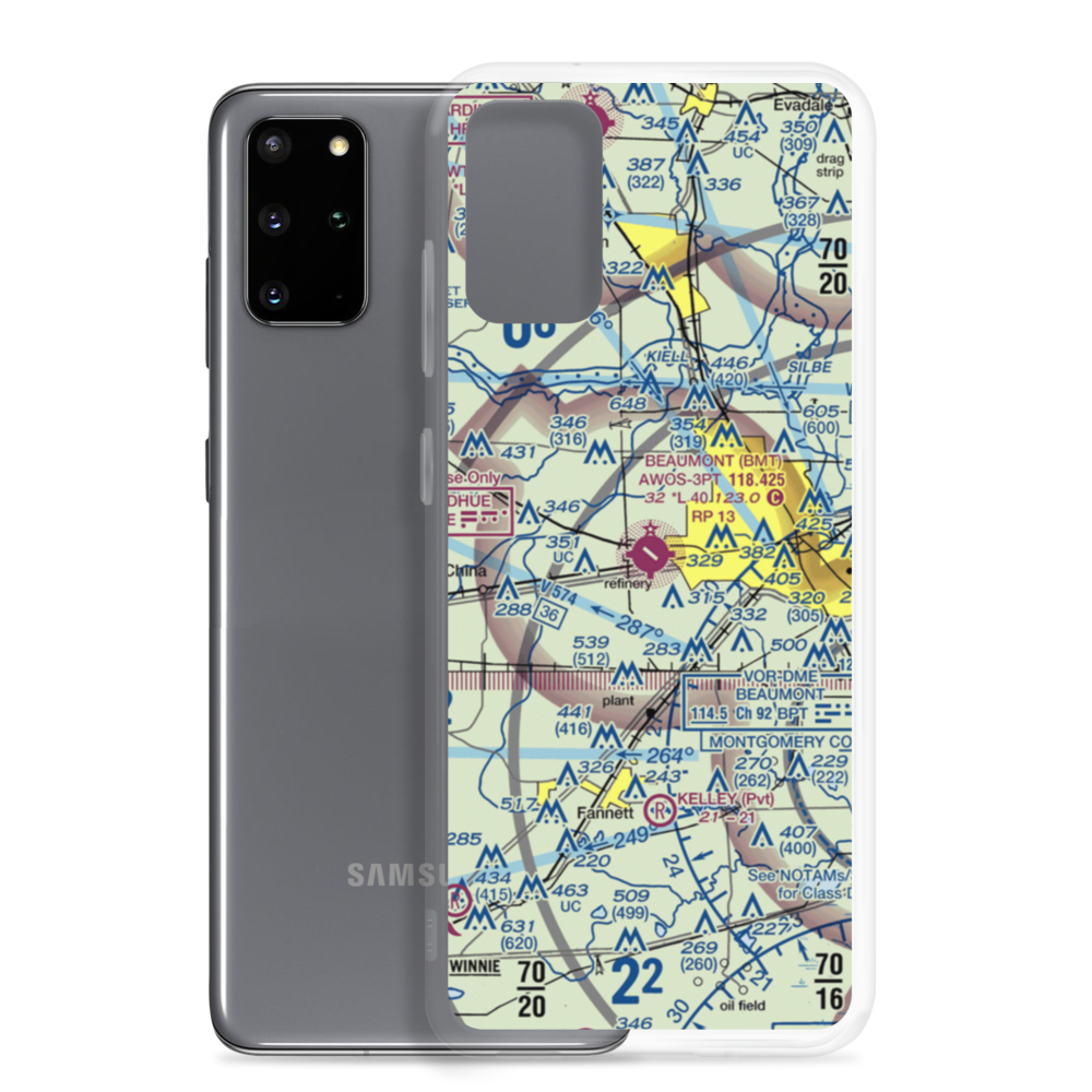 Beaumont Municipal Airport (BMT) VFR Sectional Samsung Case Samsung Galaxy S20 Plus model shown