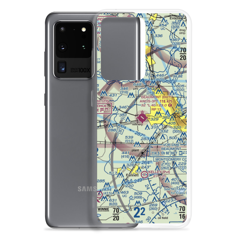 Beaumont Municipal Airport (BMT) VFR Sectional Samsung Case Samsung Galaxy S20 Ultra model shown