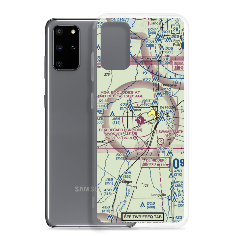 Beauregard Regional Airport (DRI) VFR Sectional Samsung Case Samsung Galaxy S20 Plus model shown