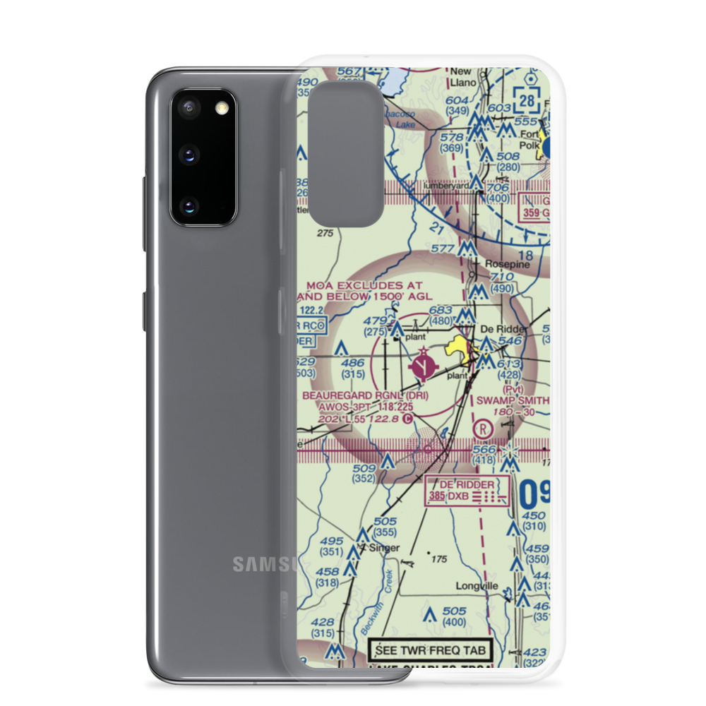 Beauregard Regional Airport (DRI) VFR Sectional Samsung Case Samsung Galaxy S20 model shown