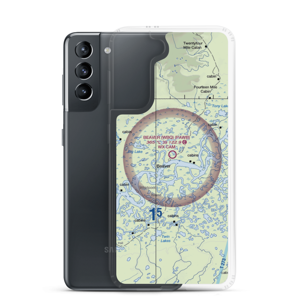 Beaver Airport (WBQ) VFR Sectional Samsung Case Samsung Galaxy S21 model shown