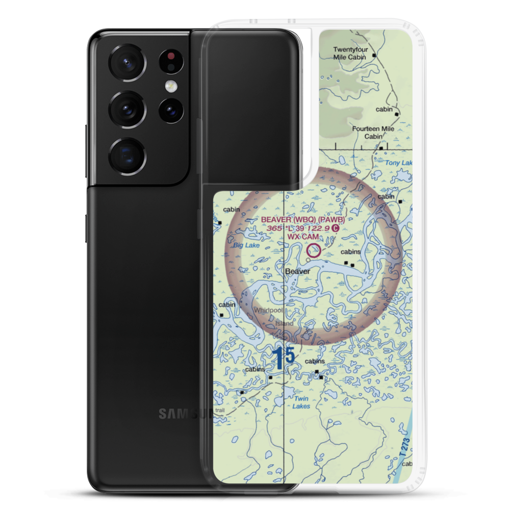 Beaver Airport (WBQ) VFR Sectional Samsung Case Samsung Galaxy S21 Ultra model shown