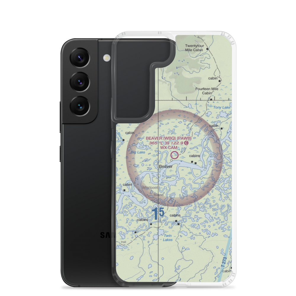 Beaver Airport (WBQ) VFR Sectional Samsung Case Samsung Galaxy S22 model shown