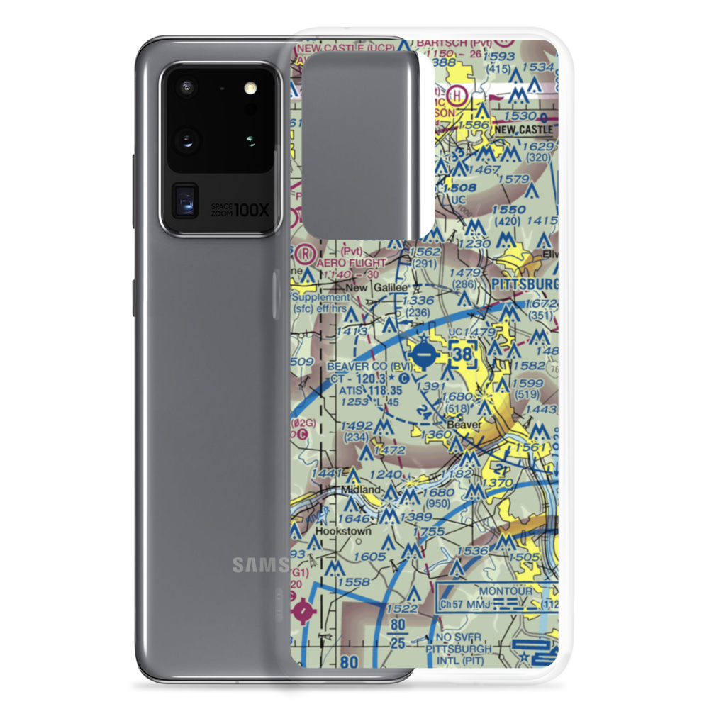Beaver County Airport (BVI) VFR Sectional Samsung Case Samsung Galaxy S20 Ultra model shown