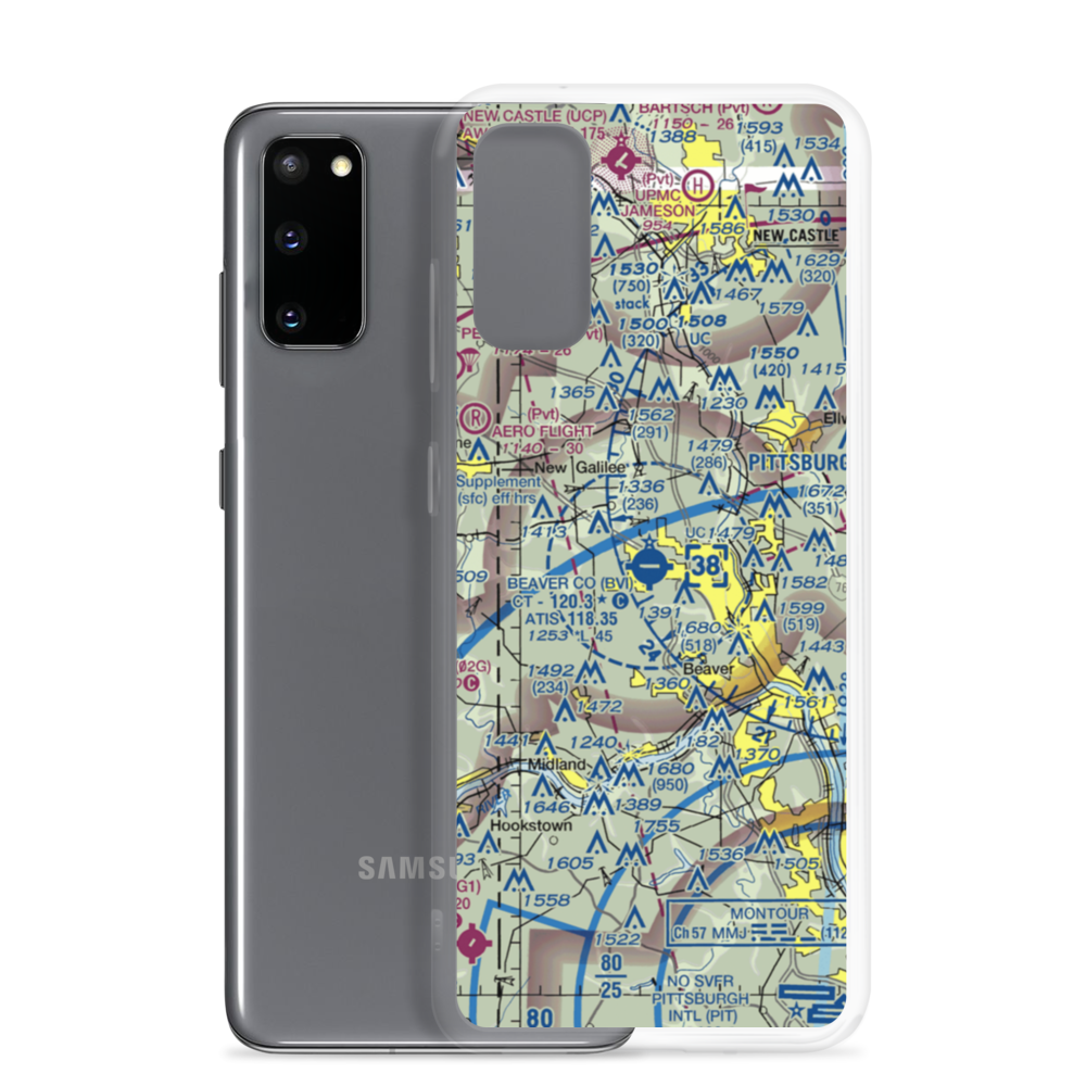 Beaver County Airport (BVI) VFR Sectional Samsung Case Samsung Galaxy S20 model shown