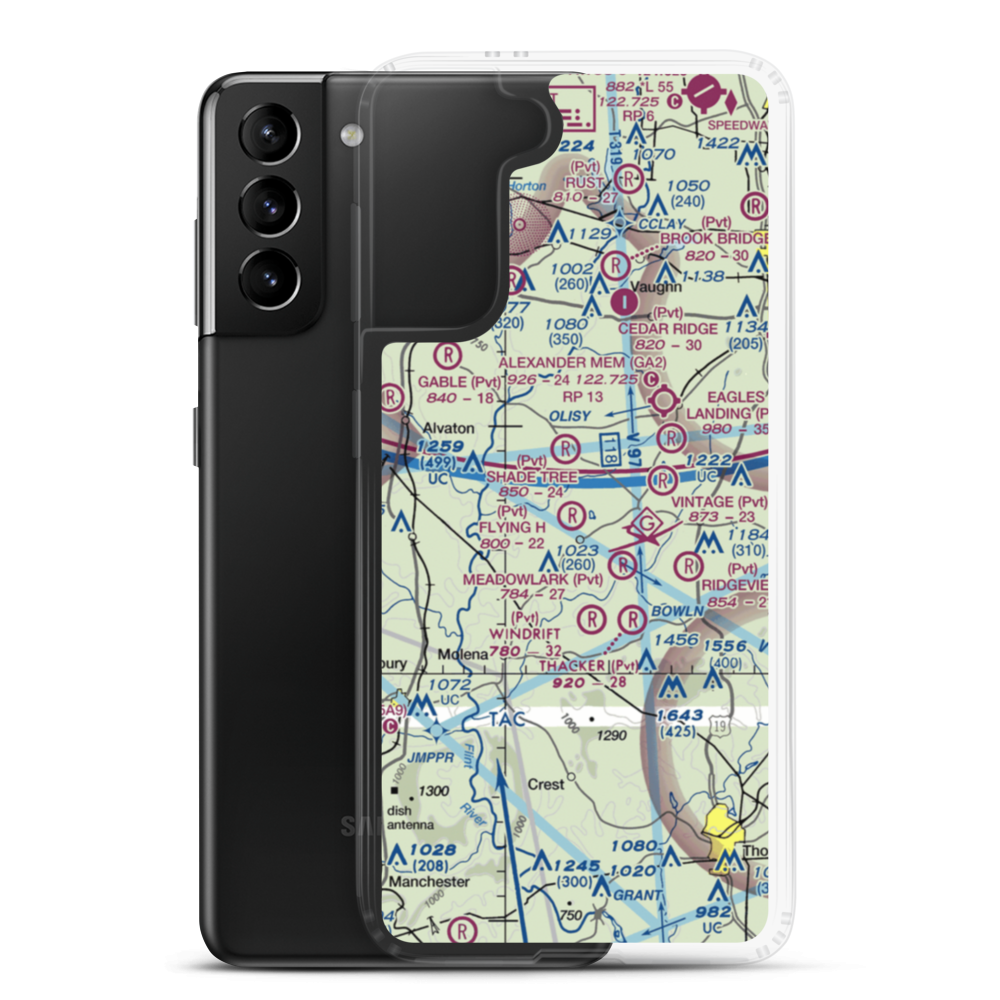 Beaver Creek Airport (88GA) VFR Sectional Samsung Case Samsung Galaxy S21 Plus model shown