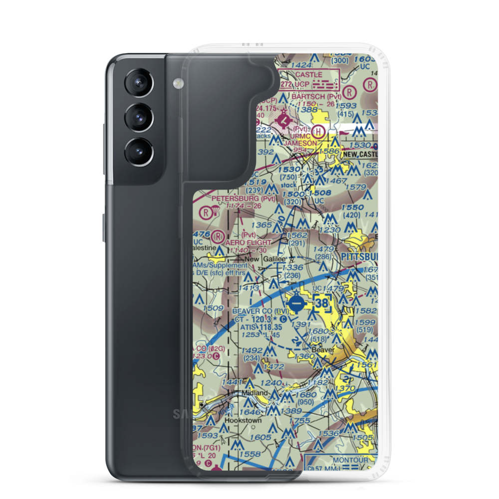 Beaver Creek Ultralightport (1PA5) VFR Sectional Samsung Case Samsung Galaxy S21 model shown