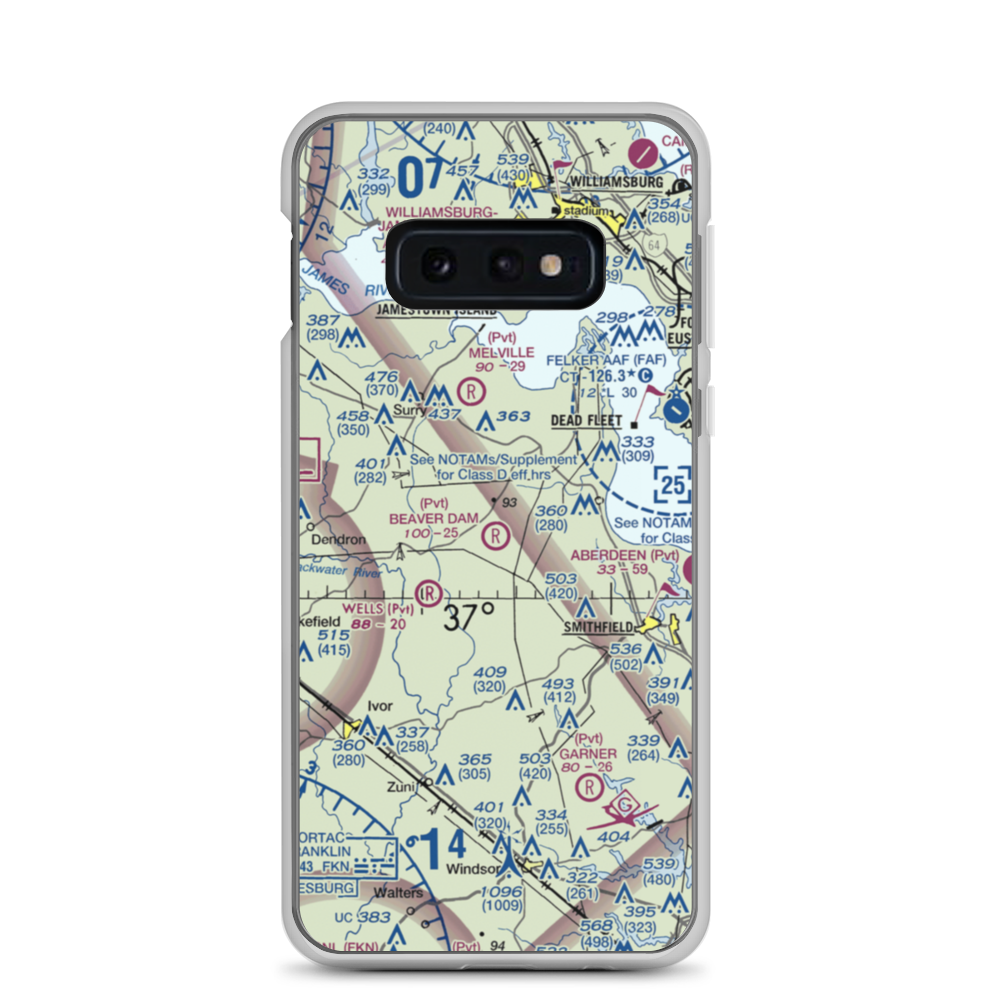 Beaver Dam Airpark (VA33) VFR Sectional Samsung Case Samsung Galaxy S10e model shown