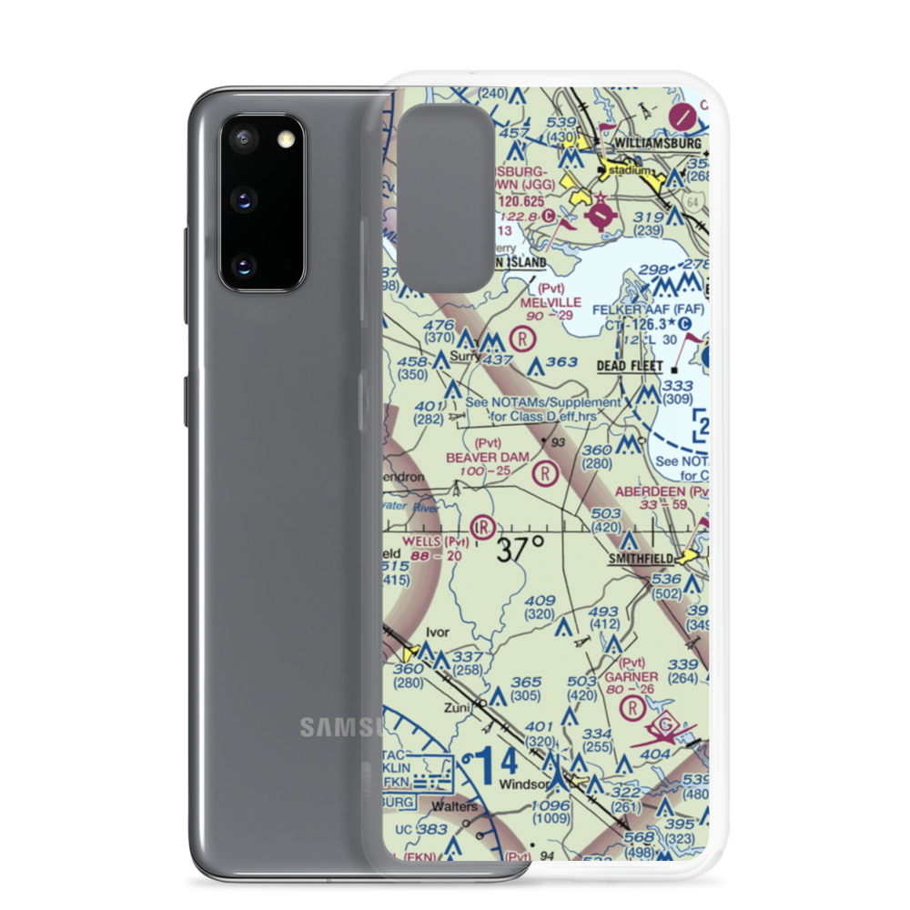 Beaver Dam Airpark (VA33) VFR Sectional Samsung Case Samsung Galaxy S20 model shown