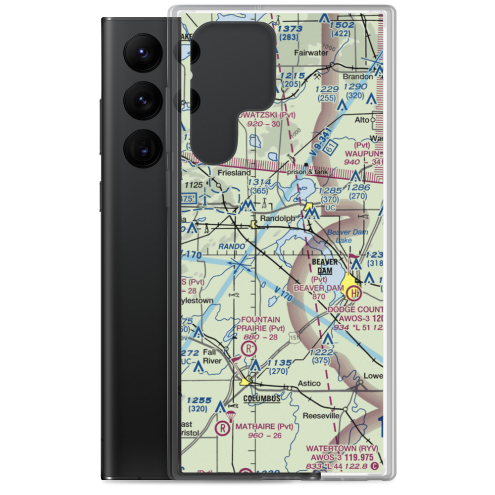 Beaver Dam Lake Seaplane Base (1WI5) VFR Sectional Samsung Case Samsung Galaxy S22 Ultra model shown