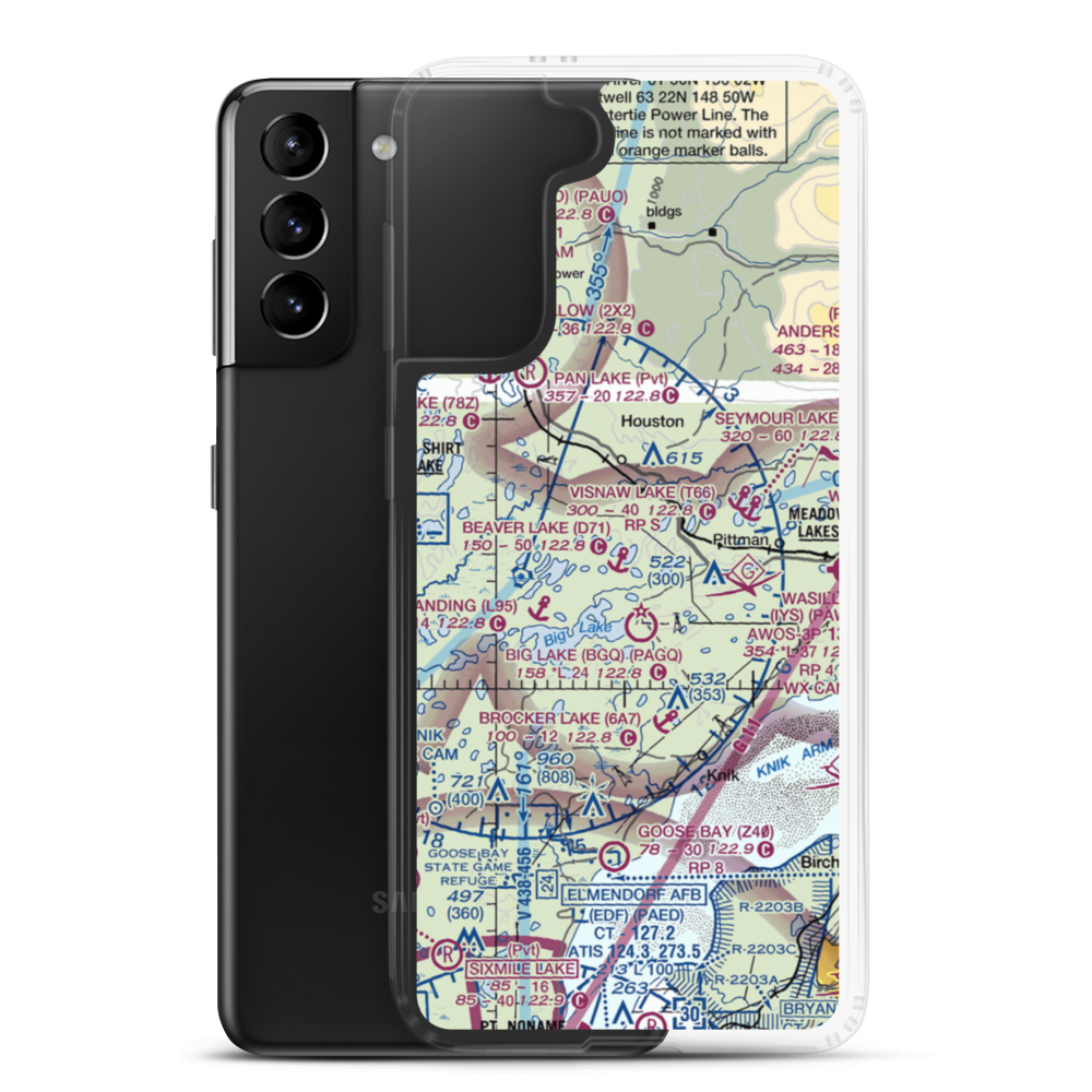 Beaver Lake Seaplane Base (D71) VFR Sectional Samsung Case Samsung Galaxy S21 Plus model shown