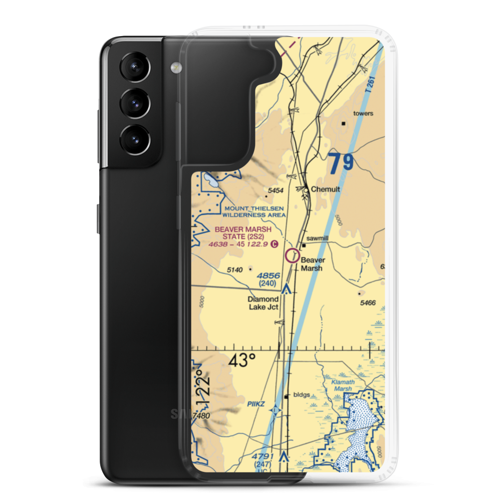 Beaver Marsh State Airport (2S2) VFR Sectional Samsung Case Samsung Galaxy S21 Plus model shown