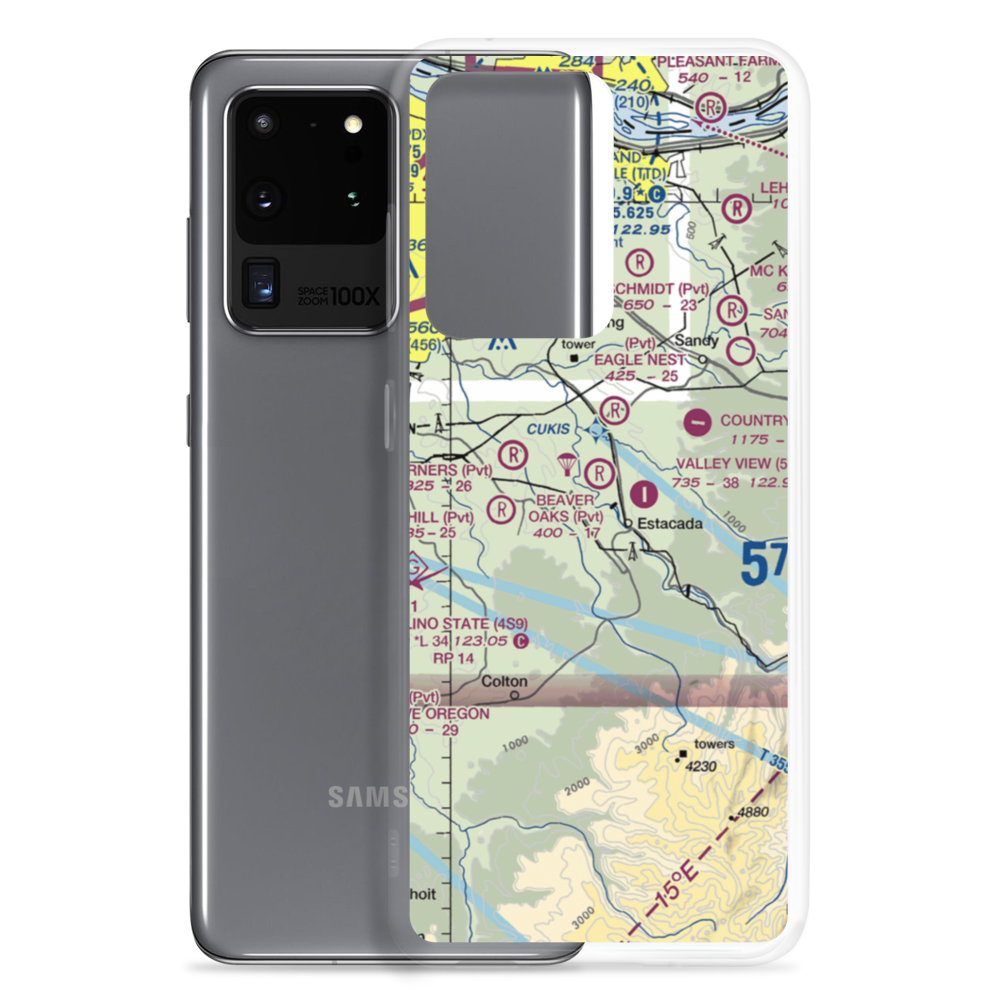 Beaver Oaks Airport (OR66) VFR Sectional Samsung Case Samsung Galaxy S20 Ultra model shown