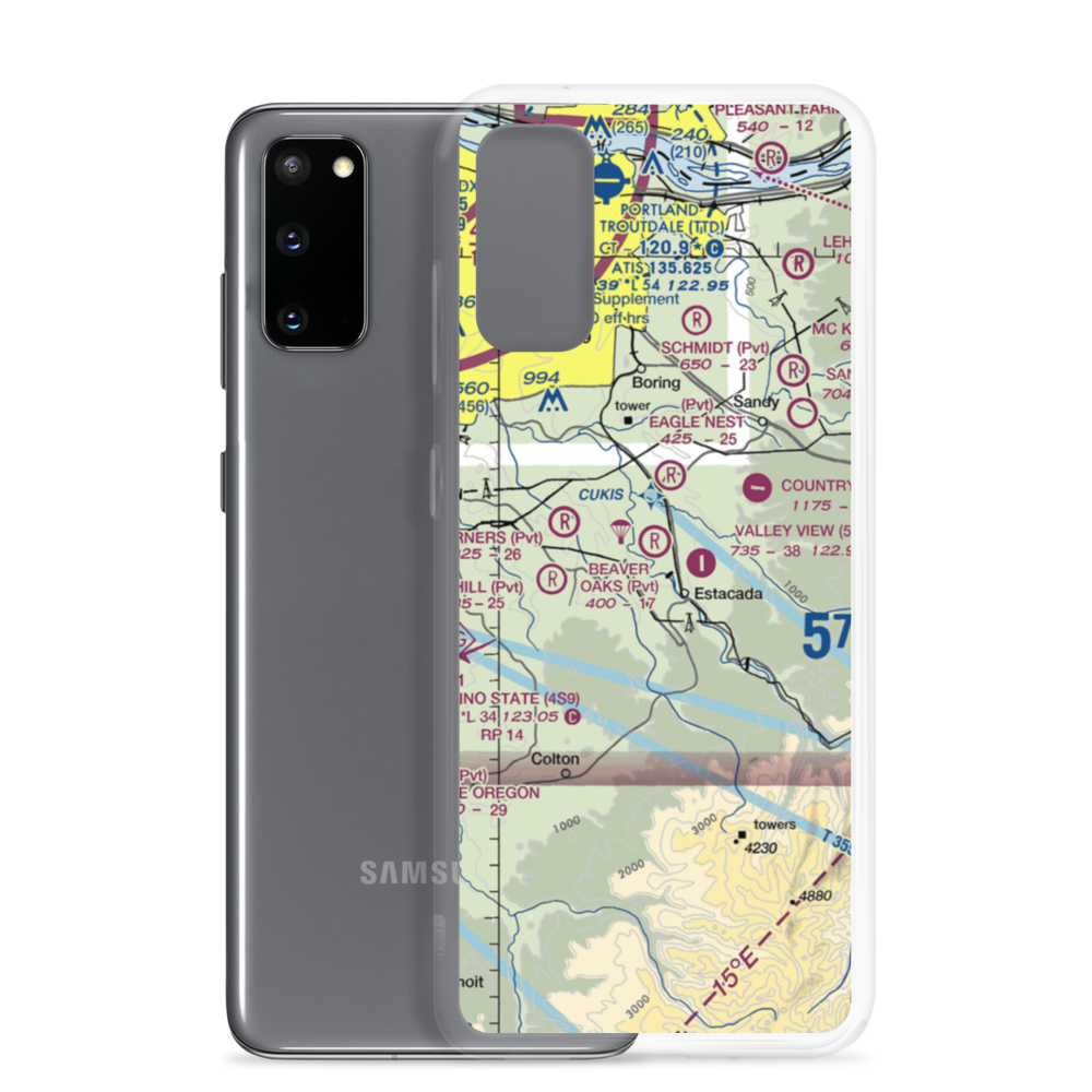 Beaver Oaks Airport (OR66) VFR Sectional Samsung Case Samsung Galaxy S20 model shown