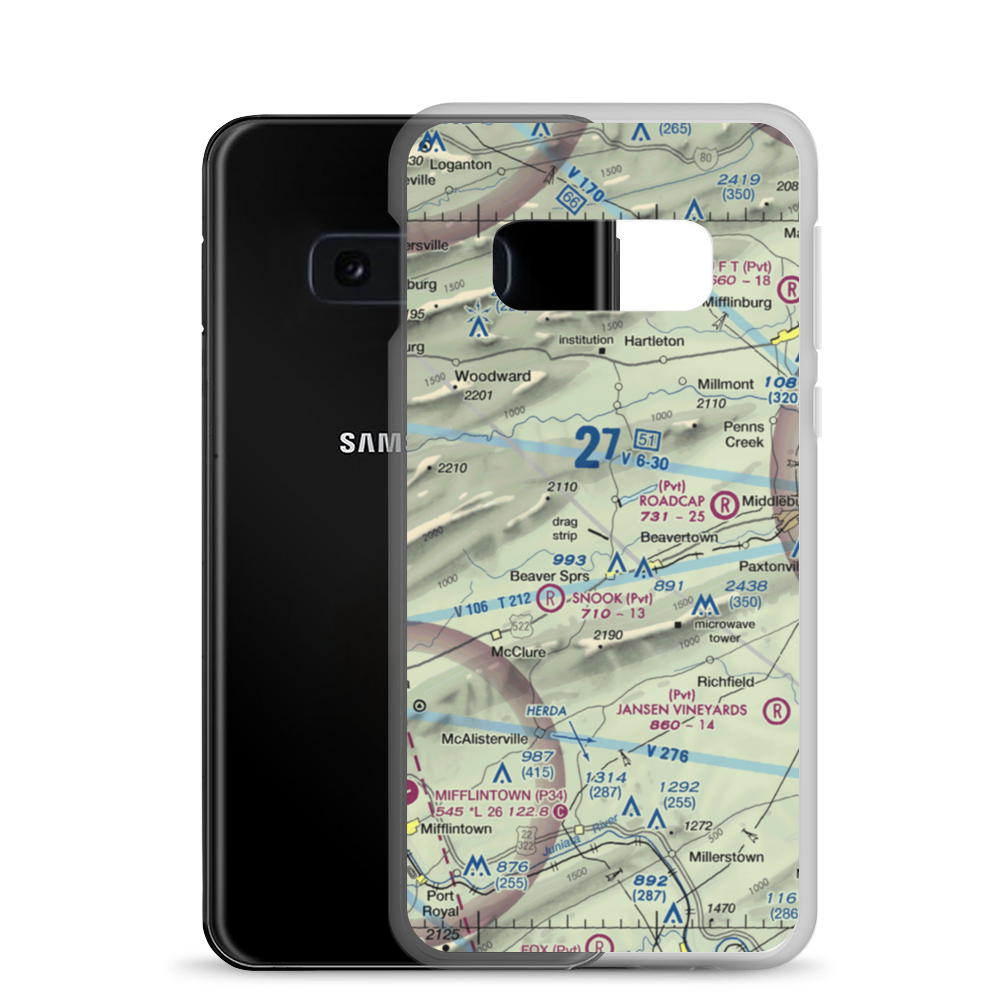 Beaver Springs Airport (PA39) VFR Sectional Samsung Case Samsung Galaxy S10e model shown