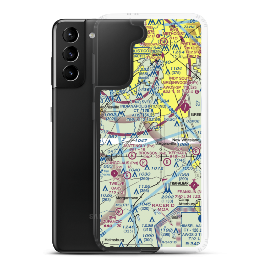 Beck Airport (IN64) VFR Sectional Samsung Case Samsung Galaxy S21 Plus model shown
