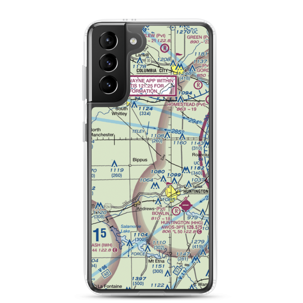 Beck Private Airport (II14) VFR Sectional Samsung Case Samsung Galaxy S21 Plus model shown