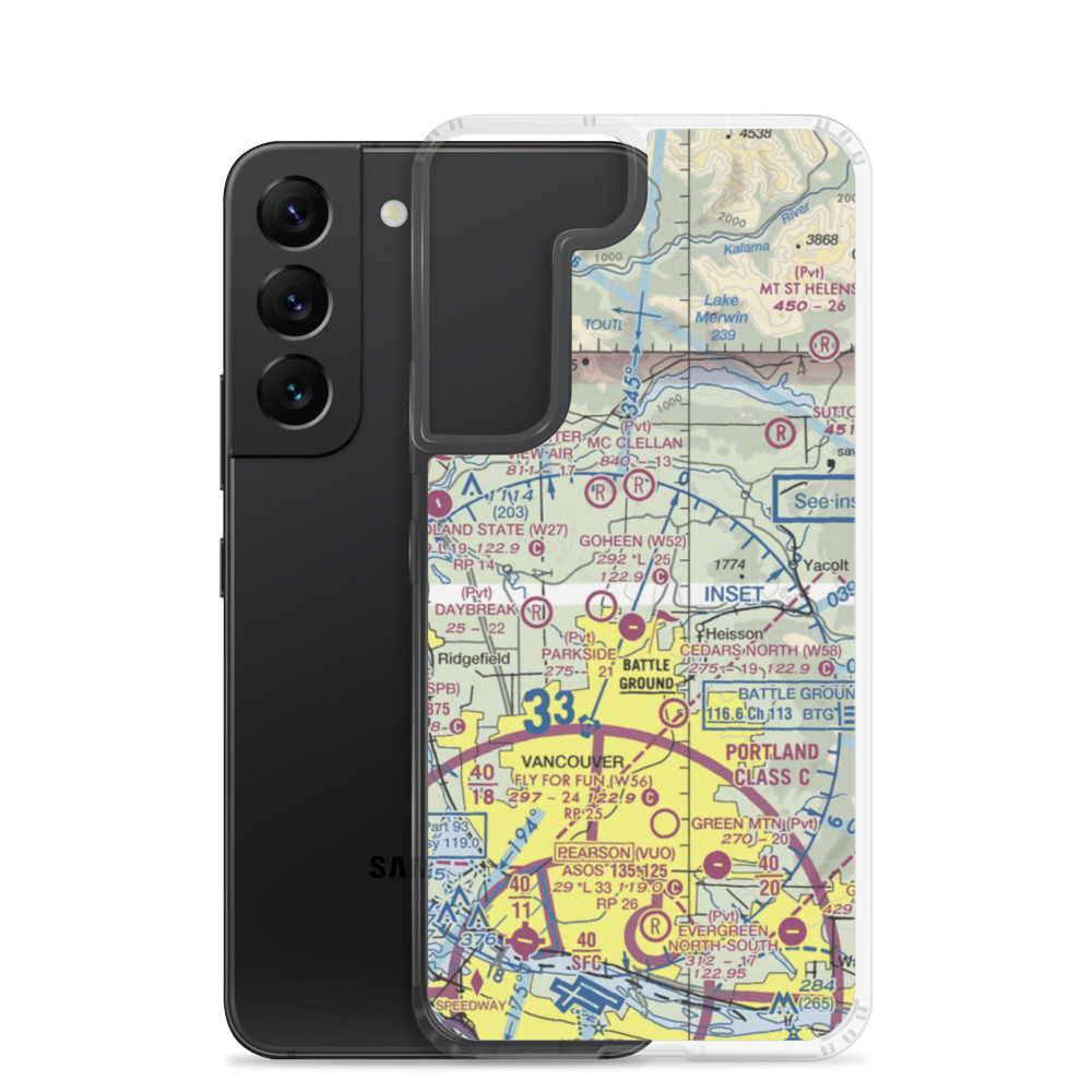 Becker Field (59AS) VFR Sectional Samsung Case Samsung Galaxy S22 model shown