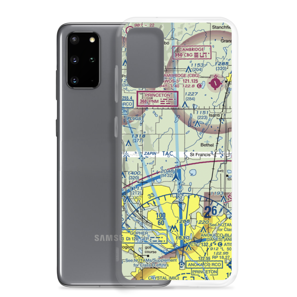 Becker Personal Airport (MY43) VFR Sectional Samsung Case Samsung Galaxy S20 Plus model shown